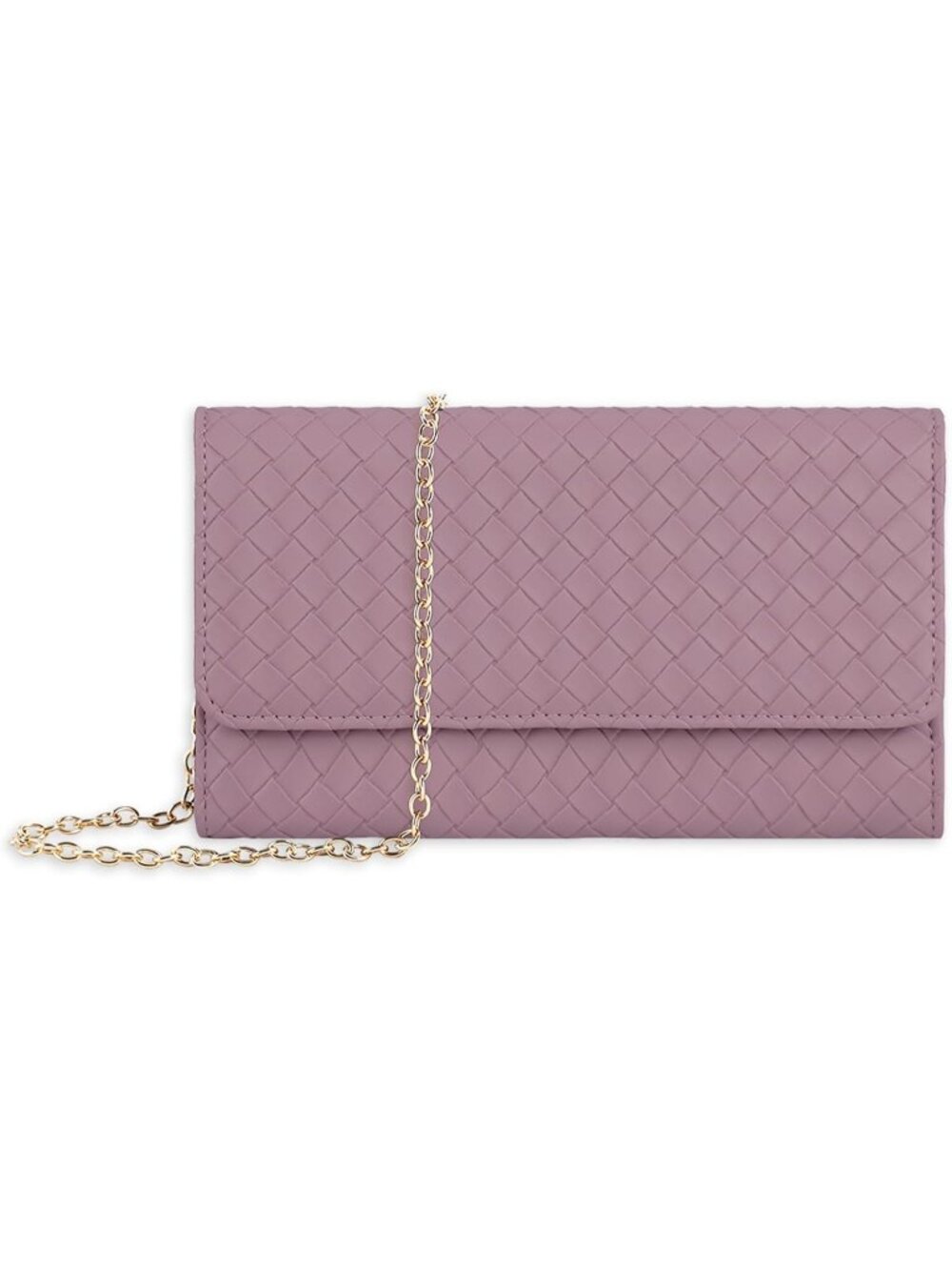 Women's Purple Clutch Purse Removable Gold Chain Evening Crossbody Bags